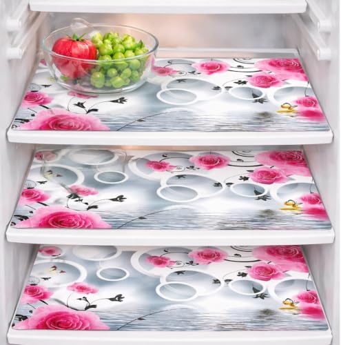 Image of THE LION'S SHARE Multipurpose Refrigerator Sheet | Drawer Mat | Water Proof PVC Material | Fridge Mats (Multi Colour -Pack of 03) -TLS-06