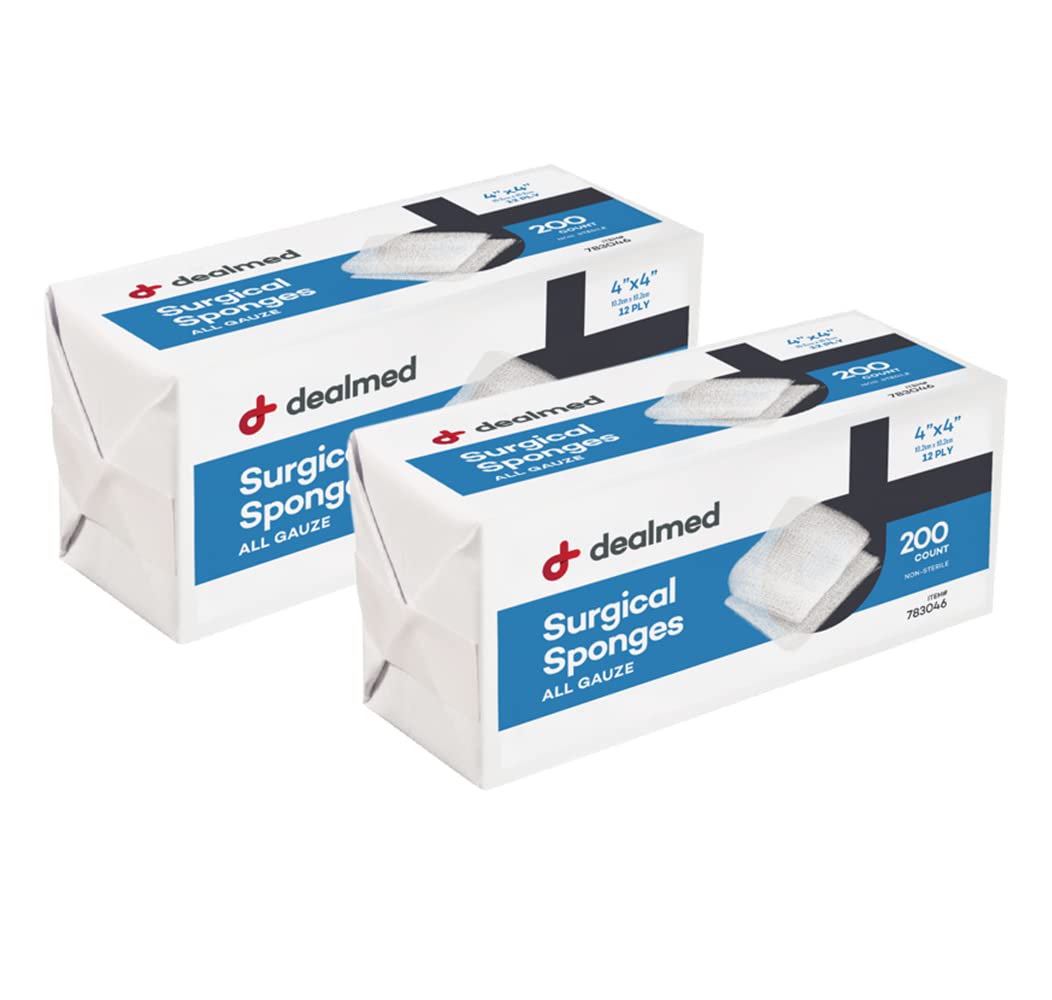 Dealmed 4 x 4 Surgical Gauze Sponges - 12 Ply, Absorbent - 200 Count — Amazon image 11