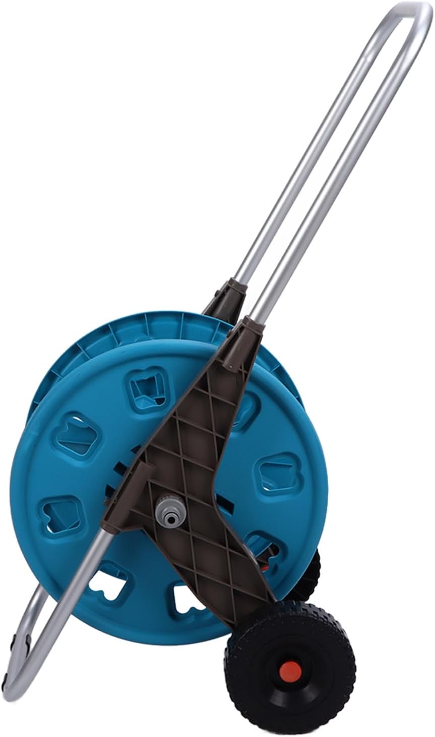 Garden Hose Reel Cart, Portable 2 Wheels Cart for Outside Storage Reel, 196 FT Hose Capacity, Water Hose Holder Storage Stand for Yard Lawn Farm Patio, with Quick Connector Adapter