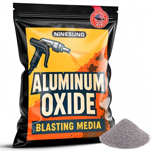 #80 Grit Aluminum Oxide - Sandblasting Media Premium Long-Lasting Sand Blasting Media, High Abrasive Force Sand Blaster Sand for Metal, Sandblasters, Blasting Cabinet, Blasting Guns (#80 Grit - 8 oz)