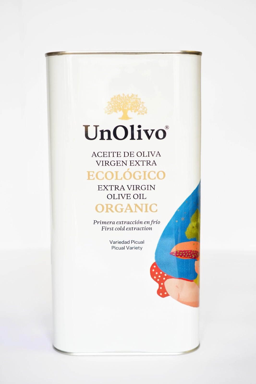 UnOlivo Aceite de Oliva Virgen Extra Ecológico lata 5L | Variedad Picual | Extracción en Frio | Aceite Filtrado