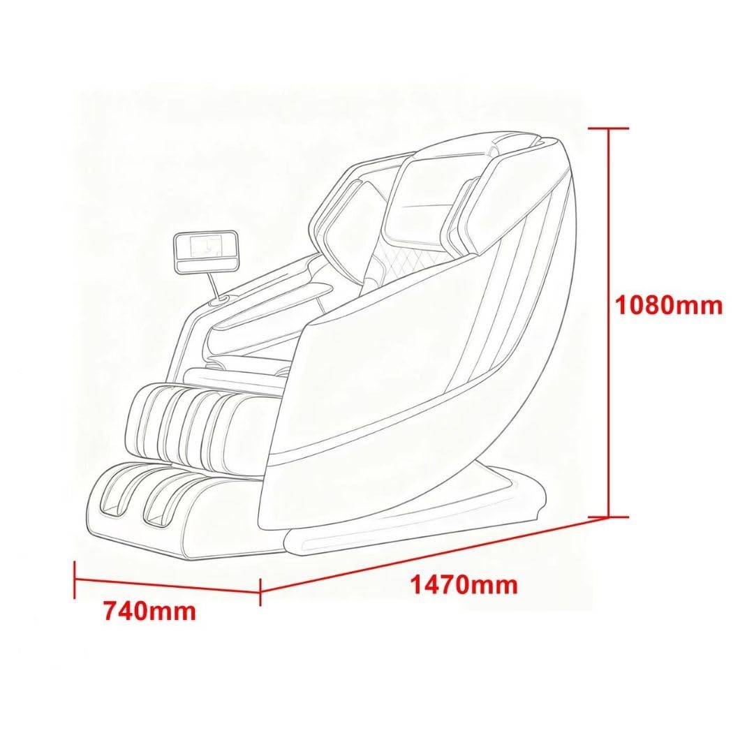 Sanotechnik CALMORA Luxus-Massagesessel, 18 Automatikprogramme, SL Track, Zero-Gravity, Heizfunktion, Bluetooth, schwarz/weiß/Silber/Kupfer, 147x74x108 cm, 71 kg