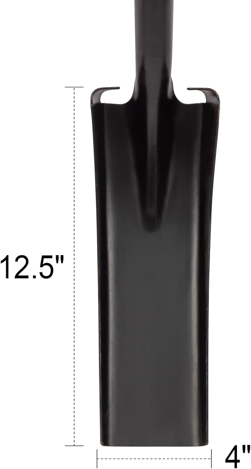 VNIMTI Trench Shovel for Clean Trenches, 4-Inch Trenching Shovel with Fiberglass Handle, 58 Inches