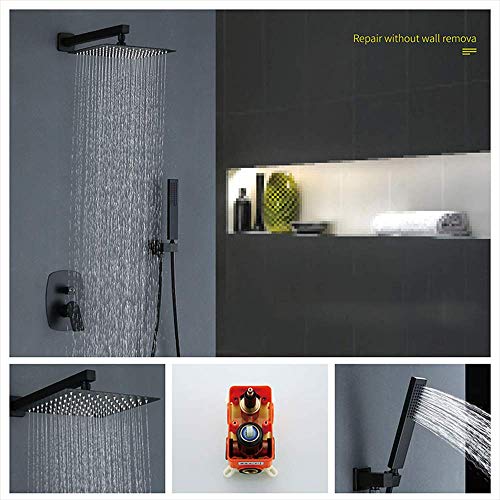 Ensemble de douche mitigeur Rain Black avec boîtier mural encastré - 3