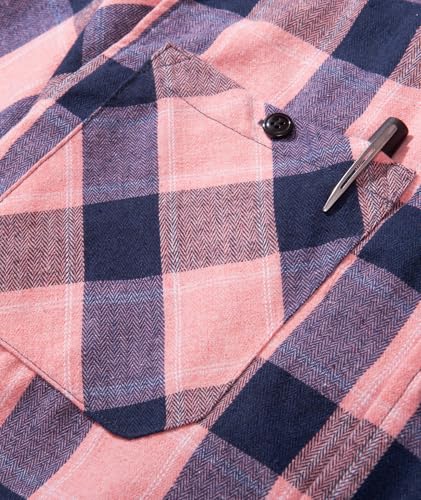 Image of SCODI Mens Flannel Hoodie Shirt Casual Button Down Plaid Long Sleeve Shirts