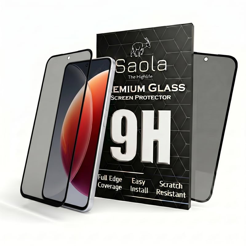 Image of Saola Ultra Privacy Tempered Glass For Tecno Camon 30 (PACK OF 1) with Free Installation Kit. Full screen Coverage. Free Replacement If Received Damaged - 6.78 inch