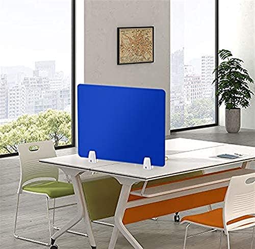Partition de bureau acrylique bleue anti-distraction 50x40cm écran mobile