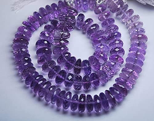 Améthyste rose naturelle en perles rondelles facettées 9-12mm pour création de bijoux DIY