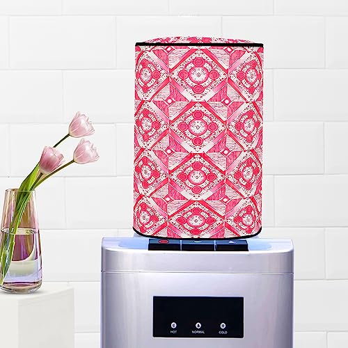 Image of Polyvinyl Chloride Printed Waterproof and Oil-Proof Water Dispenser Bottle Cover, 20L, (Multicolour) (20 liter Water Bottel Cover ) Pack of 1 - Pink Colour