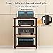 RAJYQODIS Heavy Duty Audio Component Rack, Large Storage Space AV Media Stand with Shock-Absorbing Foot pegs, Audio Rack Tower CD Player Stand for Home/Office/Audio Video/Theate (Teak, 2nd)