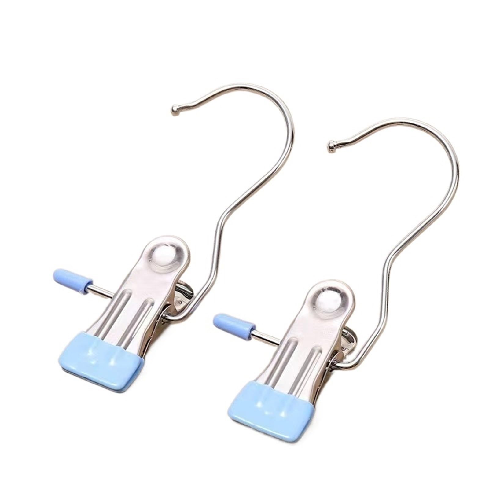 10pcs Stainless Steel Clothespin Clips Laundry Hanging Hooks Clip Multipurpose Boot Organizer Portable Home Storage Hangers For Home(Blue)