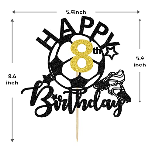 Glitter Soccer Happy 8Th Birthday Cake Topper, Soccer Players Toys / Football Soccer Theme Party Cake Decorations, 8 Years Old Birthday Cake Ball Party Decorations Supplies For Boy Girl (8Th) … #TOP1