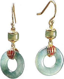 Natural Ice Jade Earrings Chinese Style Retro Elegant Charm Women Fasion Jewellery