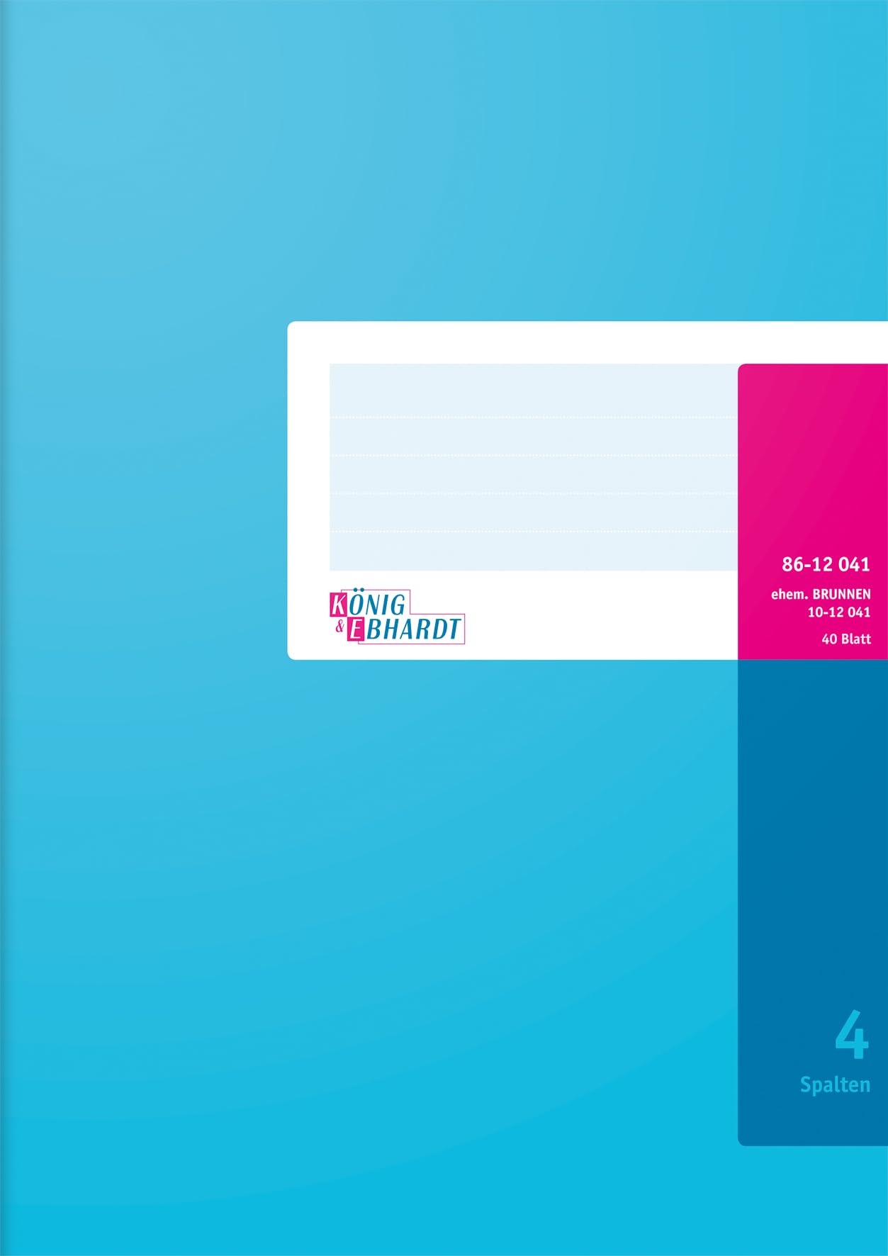 König & Ebhardt Brunnen 8612041 Business Book/Column Book A4 with Hard Head 4 Columns 80 g/m² Blue Magenta