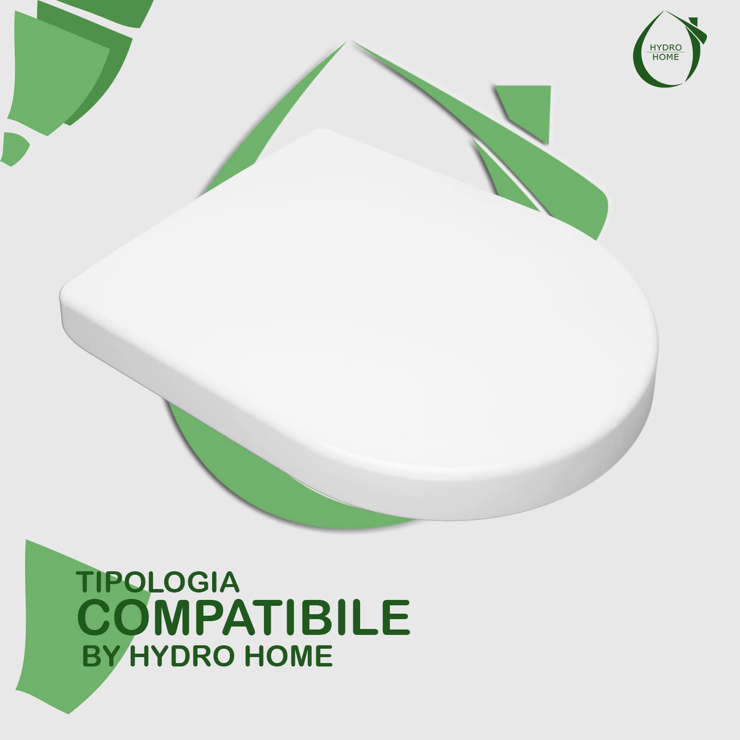 HYDRO HOME Copriwater SOFT CLOSE Compatibile con Magnum Villeroy & Boch, Plastica Termoindurente avvolgente Cerniere Regolabili fissaggio dal basso, Colore Bianco MADE IN ITALY