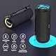 RIENOK Bluetooth Lautsprecher mit Licht Bluetooth 5.3 Musikbox Bass Kabellos Box mit IPX7 wasserdicht Stereo Sound Tragbar