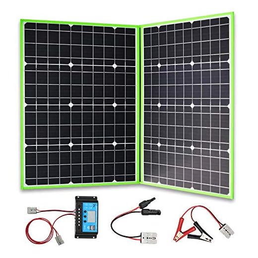 XINPUGUANG Panel solar plegable 100 W, 2 x 50 W, 12 V, cargador solar monocristalino con controlador de 10 A para tienda de campaña y carga al aire libre