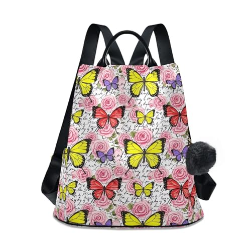 Sac à dos femme motif aquarelle papillons pour voyage et usage quotidien