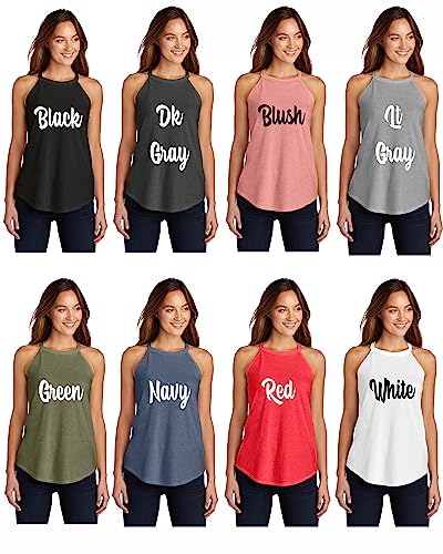 Custom Glitter Football Mom Women's Perfect Tri Rocker Tank Top Personalized to Support Your Favorite Team and Player Team Gift - 5.DT137L.blk.oldgld Black2