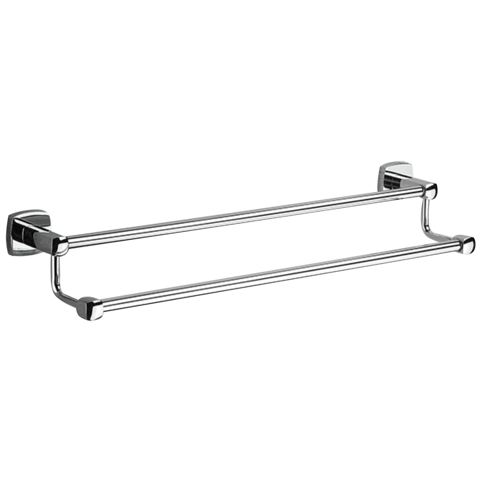 LMYSXAOZ Wall Mounted Towel Rails,Double Square Bar Rack,Copper Shelf Bathroom or Kitchen,30cm-100cm,Screws Mounting,Sliver (Size : 40cm)