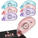 6 Pack Scrapbook Tape, Double Sided Tape for Crafts, Adhesive Glue Runner for Scrapbooking Journaling Supplies, Glue Roller for Kids and Adults School Office Teacher Supplies, 0.3IN x 26FT