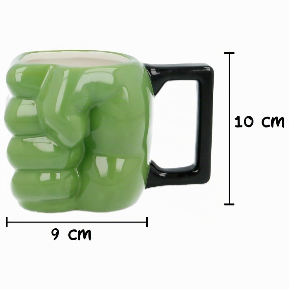 Hulk Marvel Avengers Keramik Tasse 3D Mug Muster Tasse 430ml dreidimensionale Figur Kinder Frühstücksschale zum Sammeln