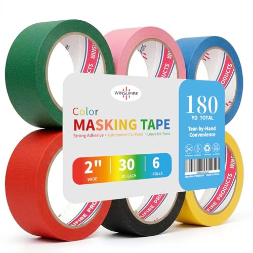 Colored Masking Tape 6 Rolls 2"x30Yd – Art & Craft Supply view 8