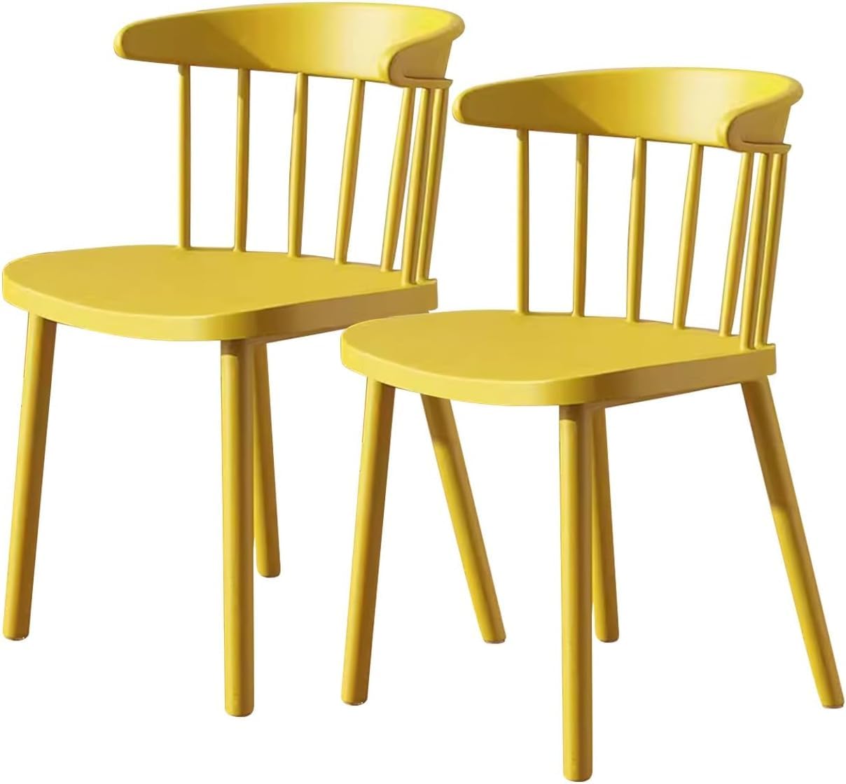 Creative Bright Yellow Polypropylene Dining Chairs – Set of 2 with Ergonomic Backrest and Durable Single Moulded Frame for Modern Spaces. | (Pack of 2)-image-7