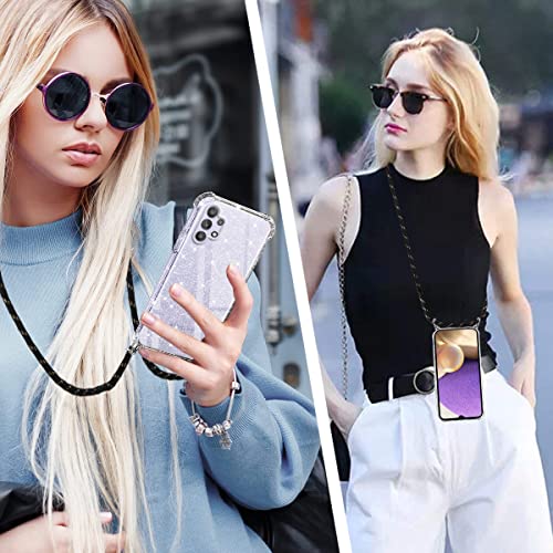 Yoedge Capa transversal para Samsung Galaxy A73 5G - 6,7 polegadas, capas de telefone com cordão aju