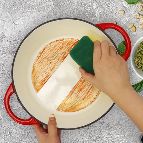 Enameled Cast Iron Dutch Oven with Lid, Non-Stick Ovenproof Casserole Pot, Red Dutch Oven for Braising, Stews, Roasting & Bread Baking 4Litres-24cm(bread kit is not included) - Image 2