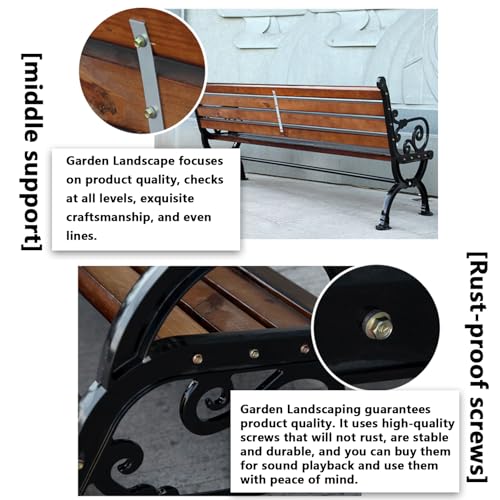 Banc de jardin en bois avec dossier 3 places pour extérieur - 5