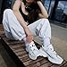 BAASPLOA Women's Chunky Fashion Sneakers Casual Sports Shoes Mesh Breathable Athletic Gym Workout Tennis Shoe Platform Thick Walking Shoes A-White
