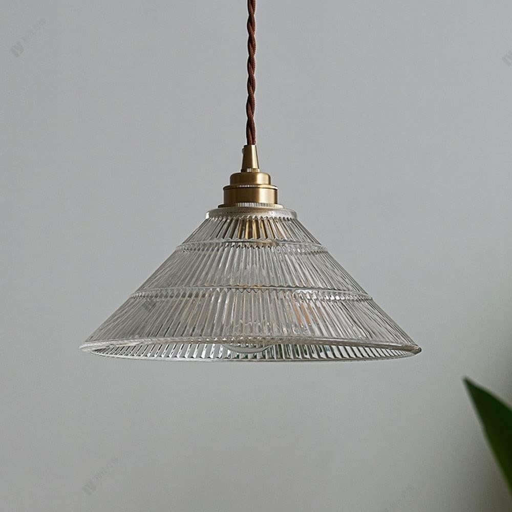 Japanese Ceiling Hanging Light with Glass Shade Pendant Light Fixture Hanging Chain Adjustable Droplight for Kitchen Island Living Dining Room