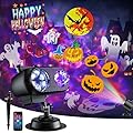 FLITI Brighter Halloween Decorations Projector Lights Outdoor 2024 Upgraded, Display 8 Patterns at a Time, 8 Themes Holiday Projector Light Show Outdoor