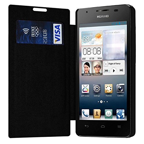 Seluxion   Funda tipo libro para Huawei Ascend G510 (incluye protector de pantalla), color negro