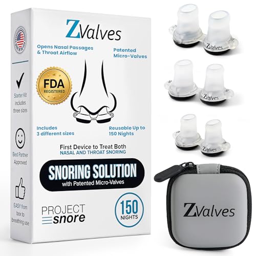 Anti Snoring Devices | First Snoring Solution to Treat Both Nasal & Throat Snoring | ZValves | Best Snore Stopper Nasal Dilators with Patented Micro-Valves for Quiet Sleep | 150 Nights | Made in USA