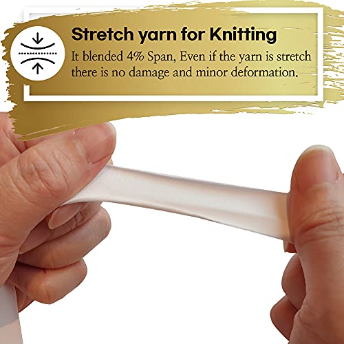 Lapace Matt Fabric Ribbon Tape Yarn, Leather-Look Matte Texture, 60 Yards Per 1-Ball, Suitable For Fancy Crochet, Knitting And Crafting Diy (White) #TOP3