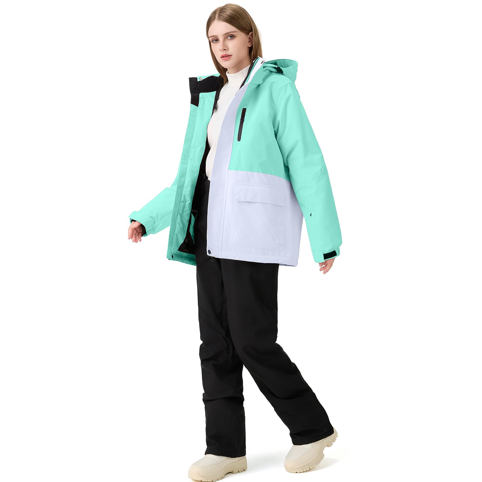 HOTIAN Damen Ski Jacke und Hosen 2 Teilig Set Skianzug Damen Wasserdicht Winddicht Winter Warme SkiSchnee Skifahren Sätze Snowboard Set