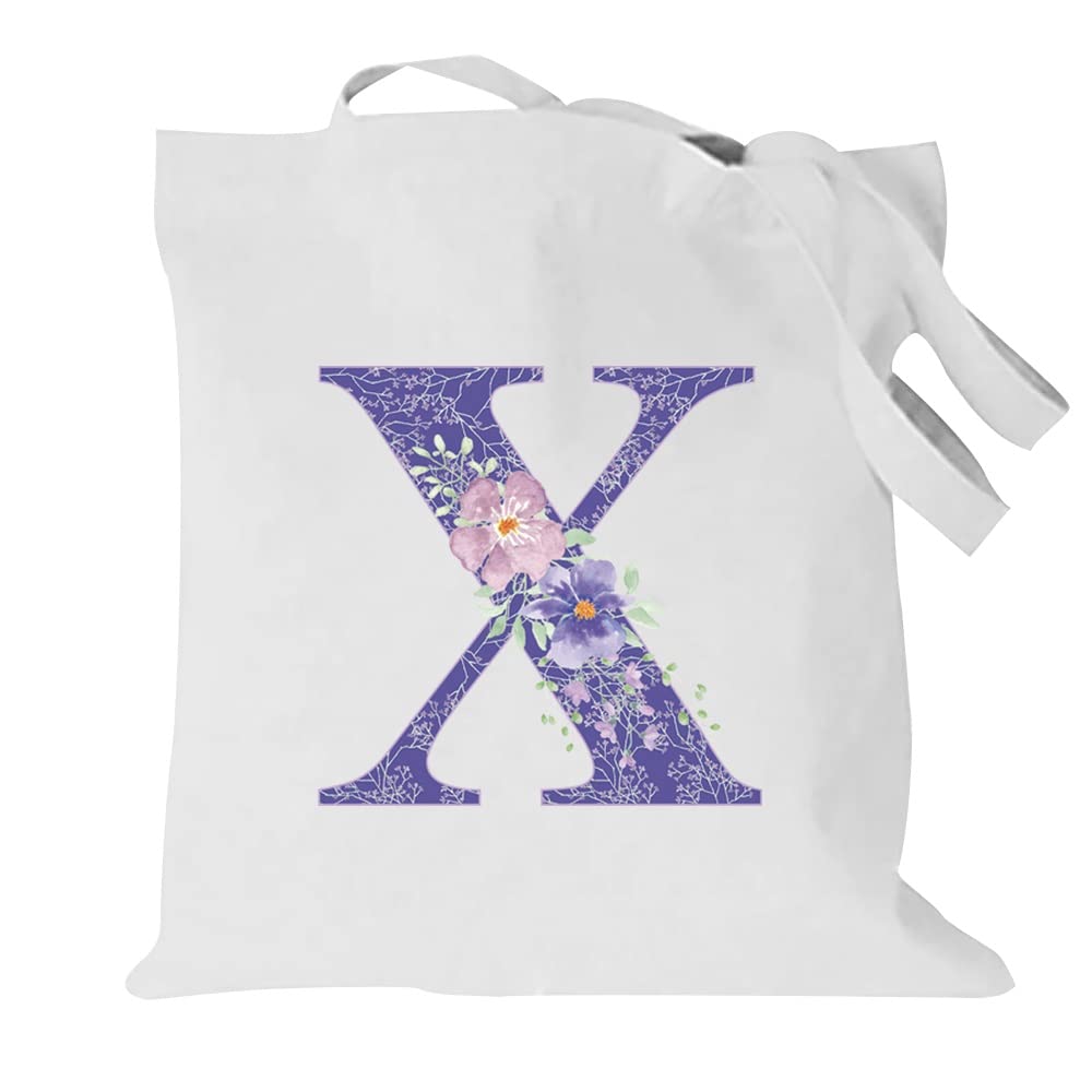 26 Letter Printed Canvas reusable grocery bags, Foldable Casual Travel HandBag, Shoulder Beach Tote Bags, Shopper bag eco friendly super strong washable Storage bags Shopping bag Canvas bag for Women