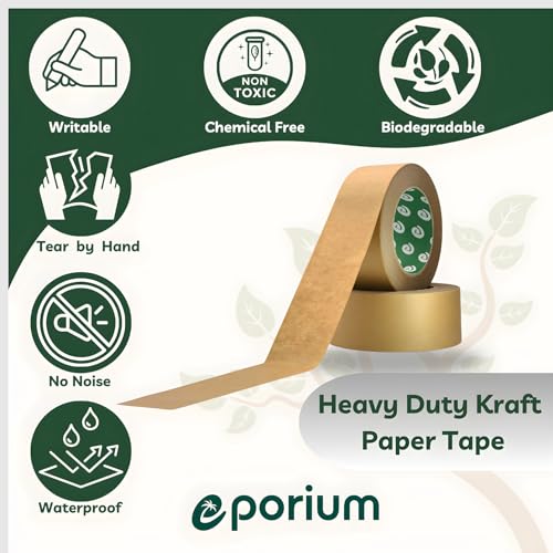 Brown-Packing-Tape-Self-Adhesive-Biodegradable-Paper-Tape-Eco-Friendly-Heavy-Duty-Writable-Uncoated-Packing-Tape-for-Box-Carton-Shipping-Sealing-Moving-3-Rolls-2-inch-x-55-Yard