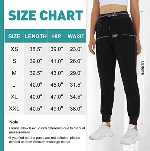 Heathyoga Fleece Lined Joggers For Women Thermal Sweatpants For Women Joggers With Pockets Workout Pants Running Pants Black #TOP5