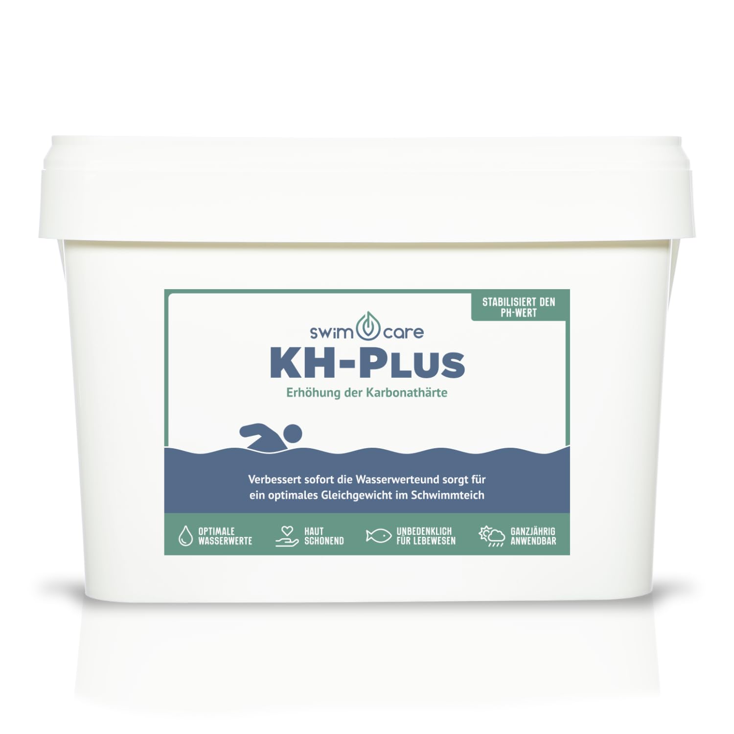 swimcare® KH-Plus - 5 kg - Erhöht die Karbonathärte in Schwimmteichen - Stabilere pH-Werte - Fördert das biologische Gleichgewicht im Teich und Naturpool