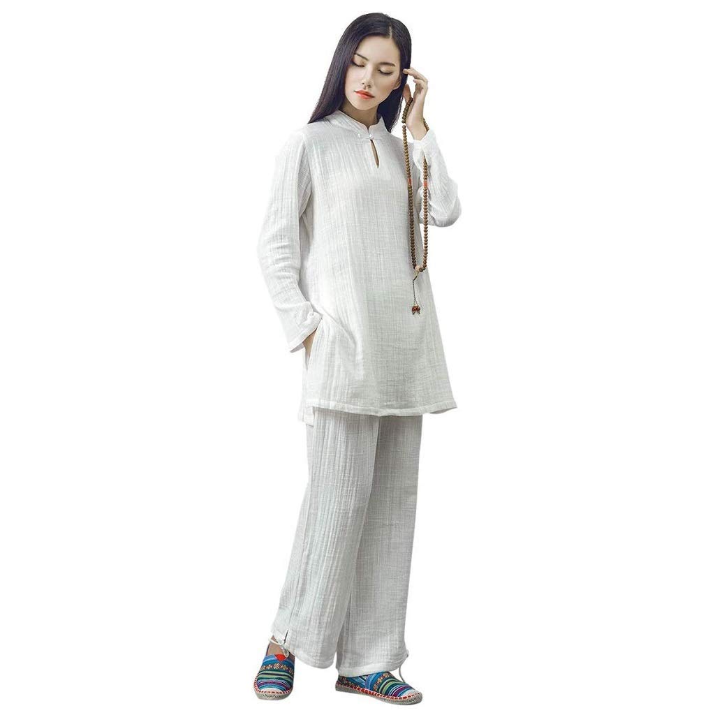 Uniforme de kung fu pour femmes ensemble respirant en coton blanc pour tai chi