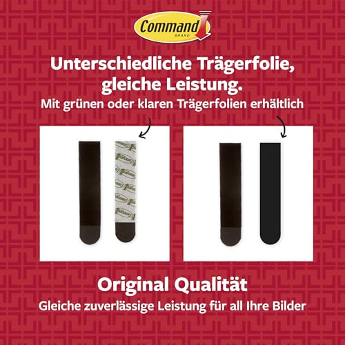 Command Klebestreifen, Vorteilspack 10x2 X-Large (20 Strips), Schwarz, Für Schweres Gewicht - Bilder Aufhängen ohne Bohren, Streifen halten bis zu 9 kg, Rückstandsfreies Ablösen