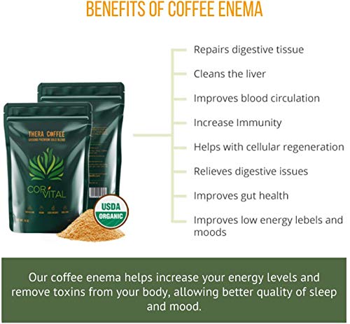 Cor-Vital Try It Now Coffee Enema Kit For Colon Cleansing With 1/2 Lb Enema Coffee - Enema Bucket Kit - Gerson Approved Home Enema Kit - Enema Coffee Organic - Therapy Roast Coffee Detox Cleanse #TOP1