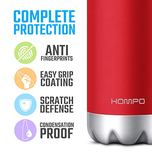 image for HOMPO Stainless Steel Water Bottle - 17oz/ 500ml BPA Free Vacuum Insul