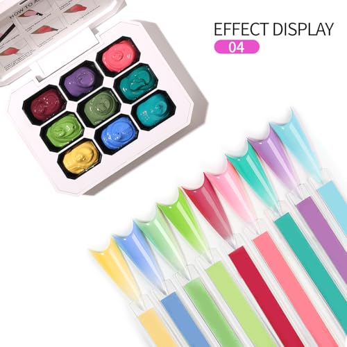 Paleta de Gel para Uñas Ombre 9 Colores con Esponjas miniatura 3