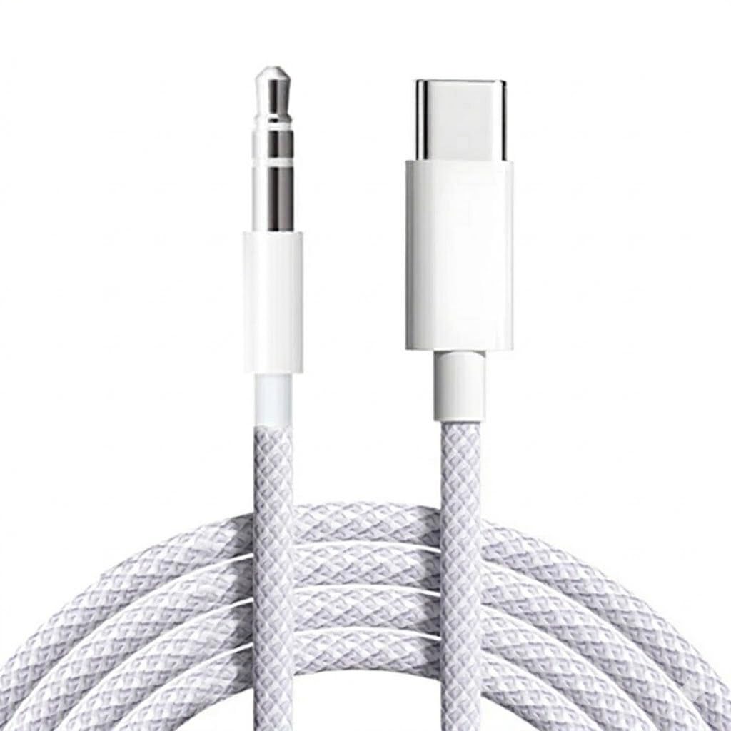 PDAteknoloji 3.5mm Aux to Type-C,Lightning ile Uyumlu Kablolar (1metre, 2 metre) (Lightning 1 metre)