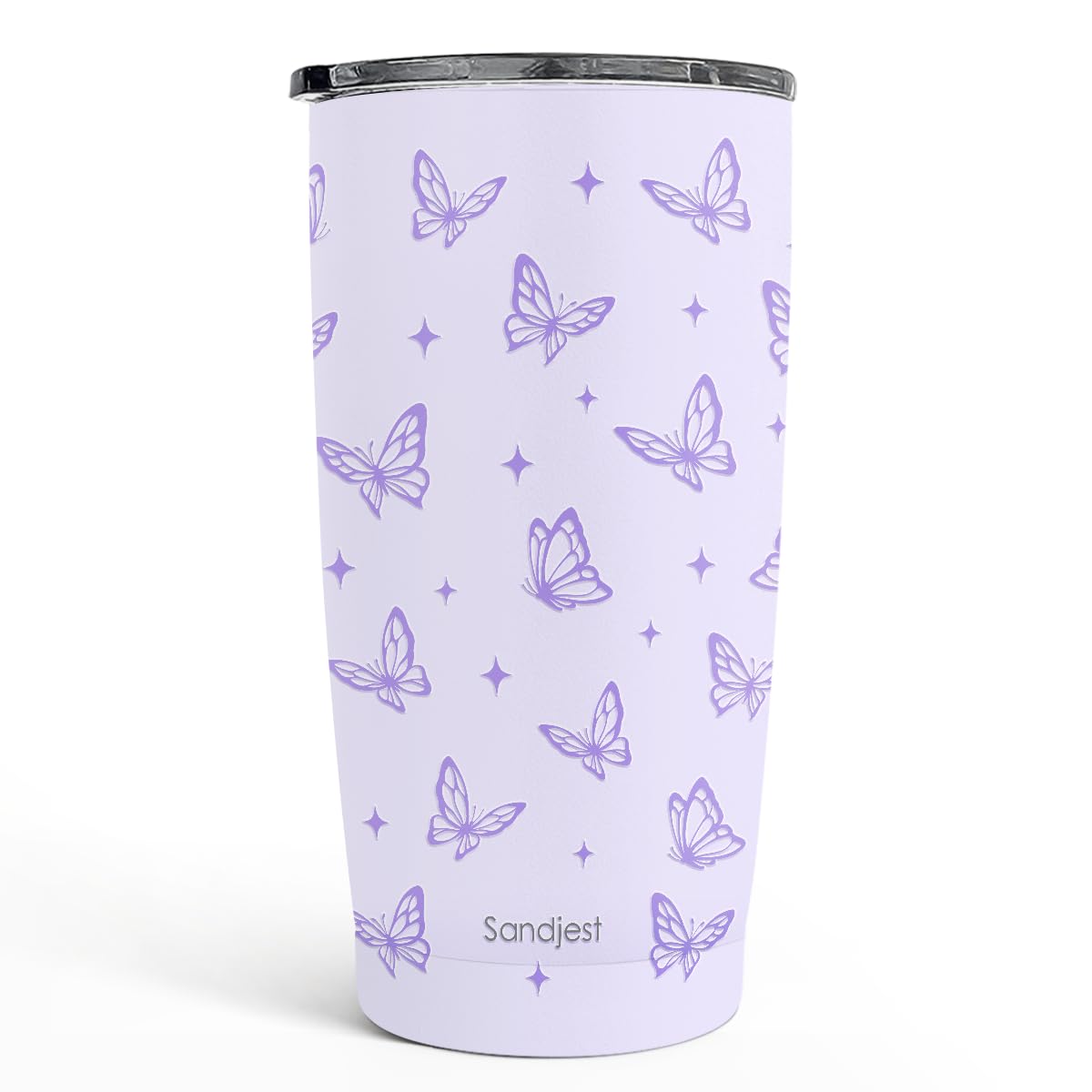 SANDJEST Butterfly Tumbler 20oz, Stainless Steel Travel Cup with Lid, Insulated Coffee Mug, Butterfly Gifts for Women Girls Friends Sisters on Birthday Christmas