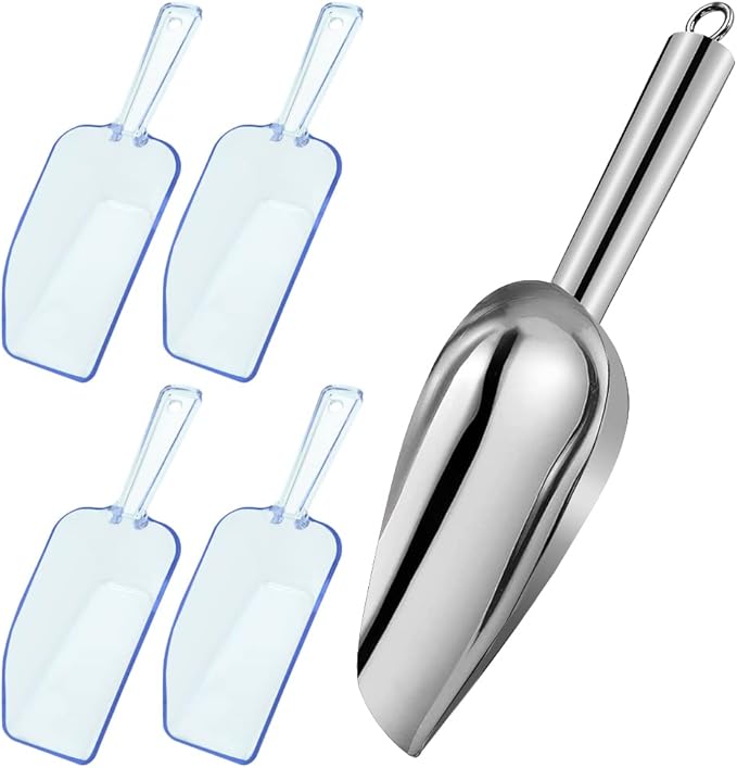 5 Pcs Metal Ice Scoop 8 Oz, AIFUDA Stainless Steel Ice Scoop Candy